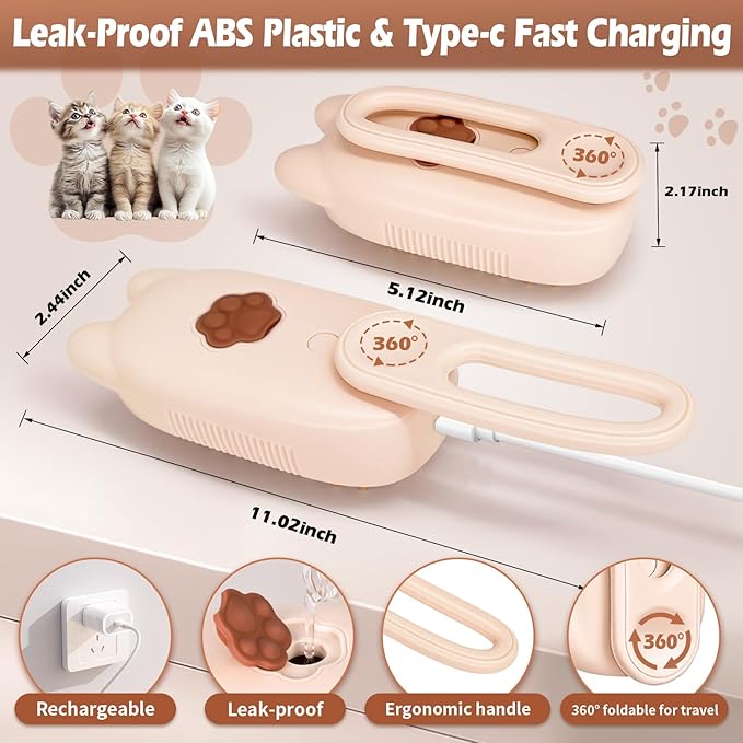 Cat Steam Brush for Shedding, Spritz Defur Comb 3 in 1 Pet Rechargeable Steam Brush Tool for Long and Short Haired Cats and Dogs, Anti-Static, Shedding, Detangling, Massage & Combing (White)