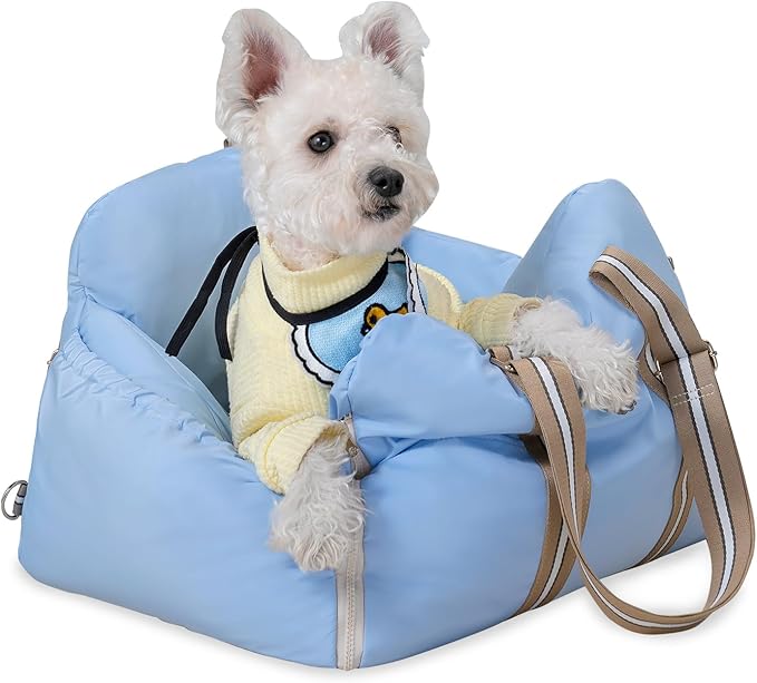 Dog Car Seat for Small Dogs - Dog Booster Seat for Car with Storage Pockets, WaterproofPet Travel Carrier Bed Up to 20lbs