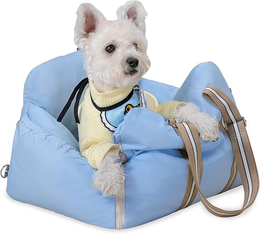 Dog Car Seat for Small Dogs - Dog Booster Seat for Car with Storage Pockets, WaterproofPet Travel Carrier Bed Up to 20lbs