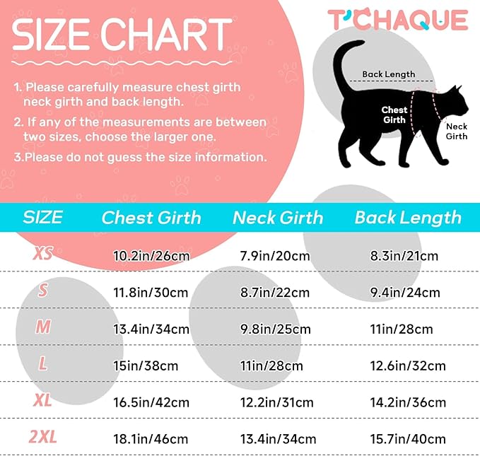 T'CHAQUE Cat Pajamas - Soft Cat Clothes& Shirts & Pajamas with Sleeves, Stretchy Sweater, Pullover Kitten Clothes, Darkbrown, X-Large