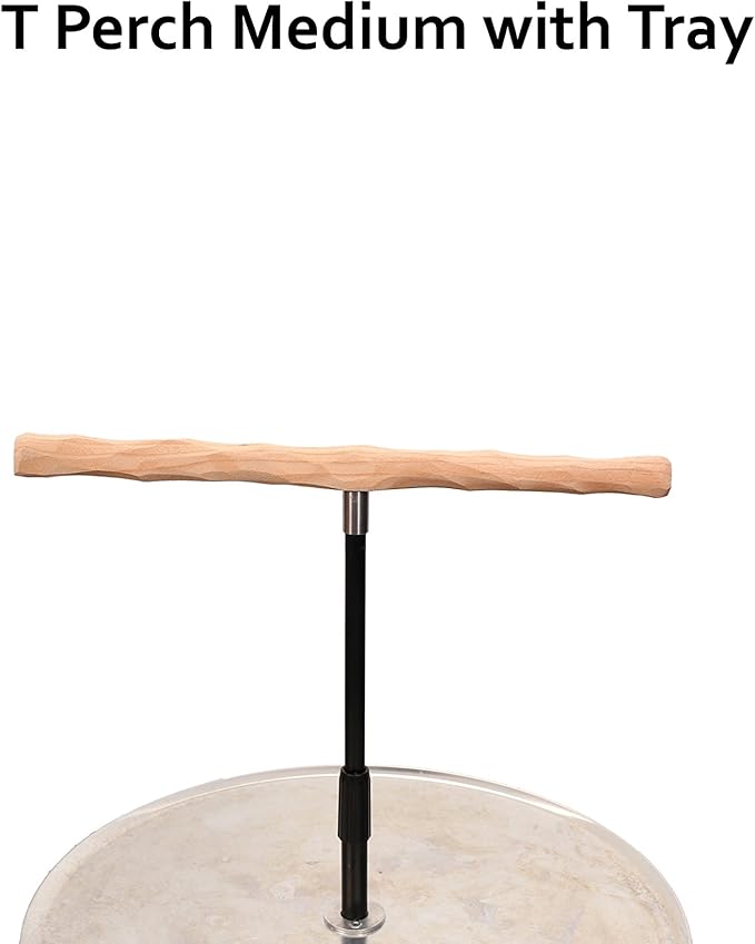 Parrot Training Perch Stand with Potty Tray (T Perch, Medium)