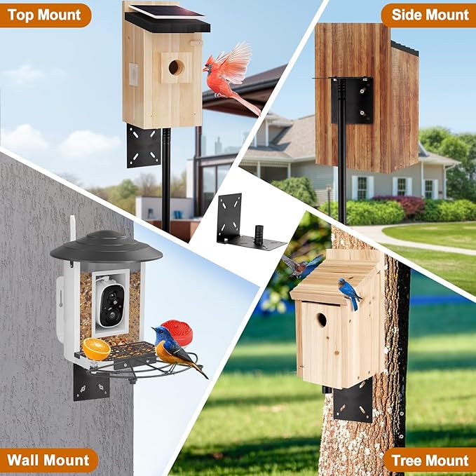 Bird Feeder Pole,92'' Bird House Pole Mount with 5-Prong Base,Adjustable Hummingbird Feeder Stand for Birds Watching,Weather Station,Heavy-Duty Rustproof Metal Mounting Kit