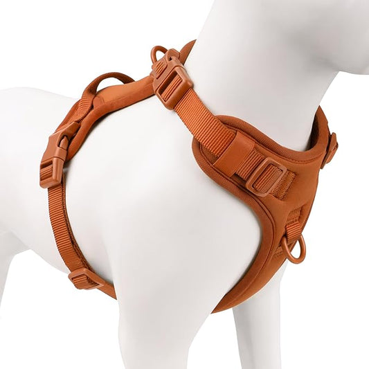 No Pull Dog Harness, Puppy Vest with Front Clip for Small Medium Large Sized Dog(Carmel Brown,XL)