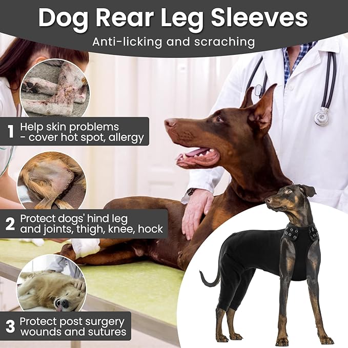 Nanaki Dog Wound Care Shirt, Dog Leg Sleeve To Stop Licking Rear Leg And Abdomen, Doggy Surgery Suit Female Spay,Doggy Onesie For Surgery Female Male, Pet Surgical Recovery Suit Pet Wound Heal Clothes