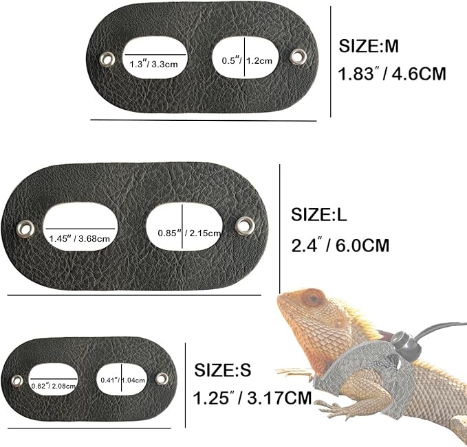 Leopard Gecko Portable Carrier with Leather Harness and Leash Set,Small Animal Travel Cage with Transparent Window,Lizard Carrier for Hamster Rabbit Gerbil Hedgehog Sugar Glider