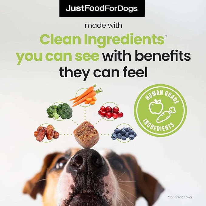 JustFoodForDogs Skin & Allergy Care Soft Chews Supplement for Dogs, Seasonal Allergies, Itchy Skin Relief, Inflammation, Immune Support - 45 Count