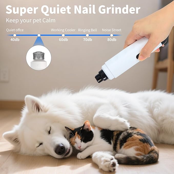 Silent Groom Pro Nail Grinder, Silent Groom Pro for Dogs, Dog Nail Trimmer USB Rechargeable Pet Nail Grinder Dog Nail Trimmers Pet Paws Grooming Smoothing Tool
