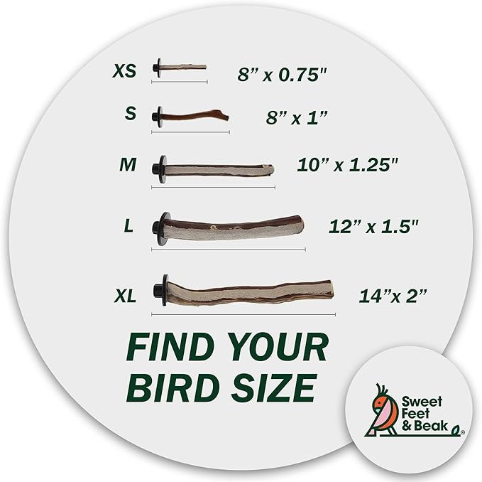 Sweet Feet and Beak Superoost Manzanita Pumice Pedicure Perch- Easy to Install Bird Cage Accessories for Healthy Feet, Nails and Beak - Natural Bird Perches Imitates Birds' Life in The Wild - XL 14"