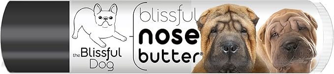 The Blissful Dog Chinese Shar-Pei Nose Butter for Dry, Cracked Skin, Lick-Safe Dog Nose Balm with Moisturizing Shea Butter, Almond, Olive, and Essential Oils, Pet Supplies, Uncented, 0.15 oz.