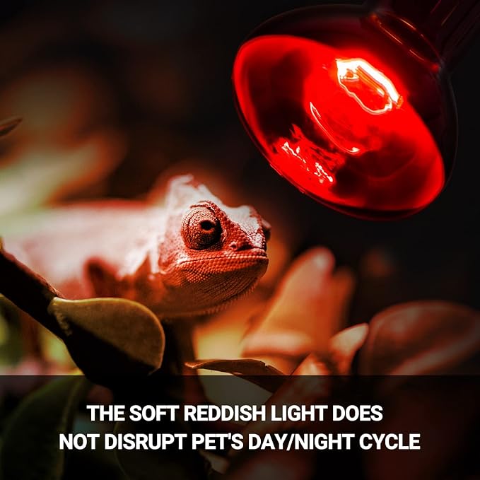 REPTI ZOO 75W Reptile Heat Lamp Bulb, 2PCS Day & Night Basking Spot Light Combo Pack Includes Infrared Heat Lamp and UVA Daylight Heating Lamp Basking Light