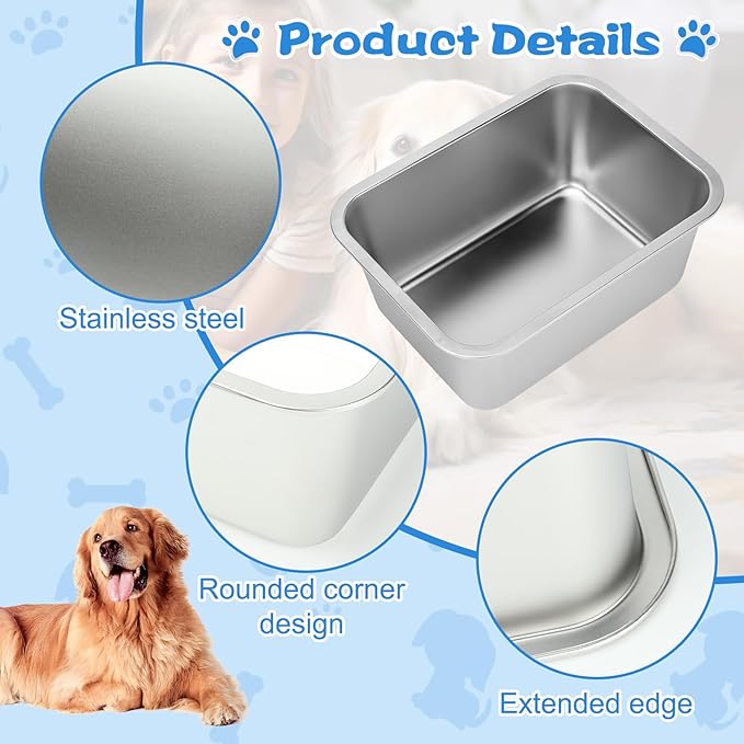 YUEPET 3 Gallons Stainless Steel Dog Water Bowls, Extra Large Metal Dog Food and Water Bowl Large Capacity Pet Water Bowl for Indoor and Outdoor Extra Large Dogs