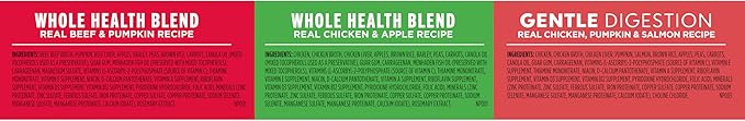 Nutrish Gentle Digestion and Whole Health Blend Premium Paté Variety Pack Wet Dog Food, 13 oz. Can, Pack of 12, Packaging May Vary (Rachael Ray)