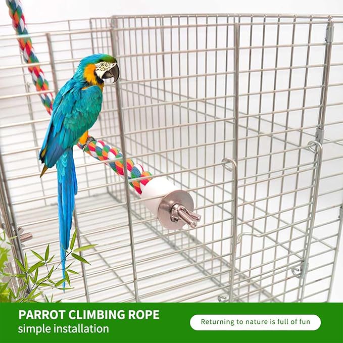 Bird Perch,Bird Rope Perch & Rope Perch,Bird Perches for Cage,Rope Perch for Conures,Parrots,Cockatiel,Lovebird,Budgerigar,Parakeet Rope Perches for Cage