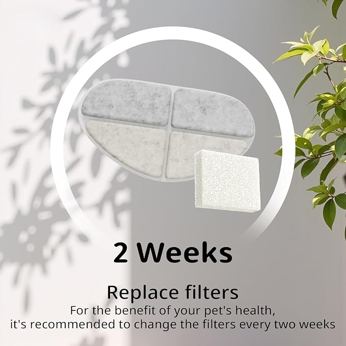6 Packs Dog Water Filter Replacement, Feelneedy Cat Fountain Filters for (FN-W05) 7L/1.8Gal Dog Water Bowl Dispenser, Apetdola Cat Water Fountain (FP30)