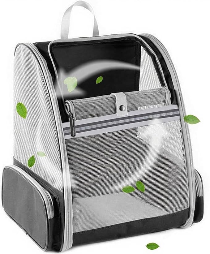 Cat Carrier Backpack, Dog Backpack, Ventilate Pet Cats Puppy Dogs Birds Bunny Backpack for Travel Indoor Outdoor Use(Black)