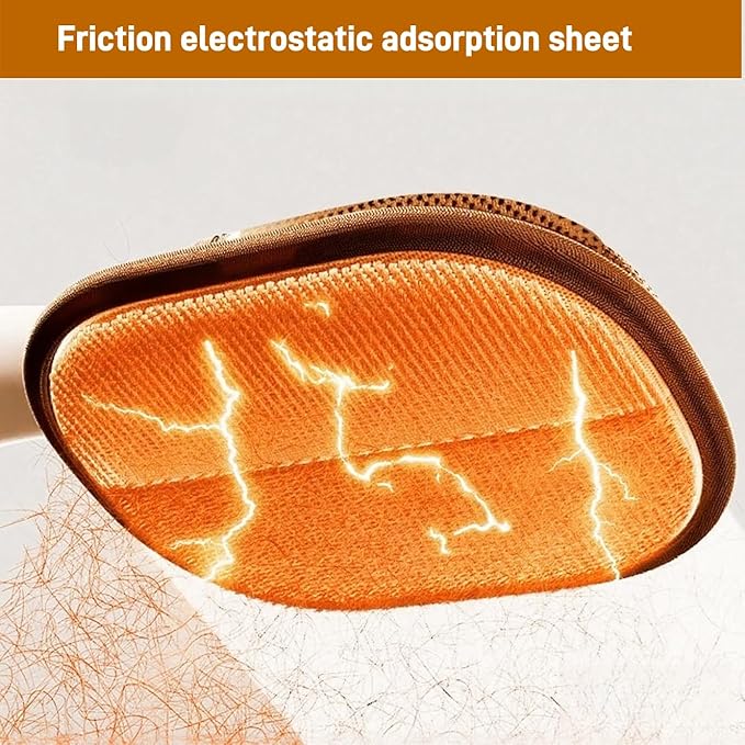 2Pcs Pet Hair Removal Gloves for Dogs and Cats, 2025 Upgraded Electrostatic Magic Hair Remover Glove,Reusable for Couch, Car Seat, Clothing, Carpet, Furniture & Bed Sheets(Brown)