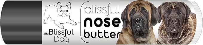 The Blissful Dog Mastiff Nose Butter for Dry, Cracked Skin, Lick-Safe Dog Nose Balm with Moisturizing Shea Butter, Almond, Olive, and Essential Oils, Pet Supplies, Uncented, 0.15 oz.