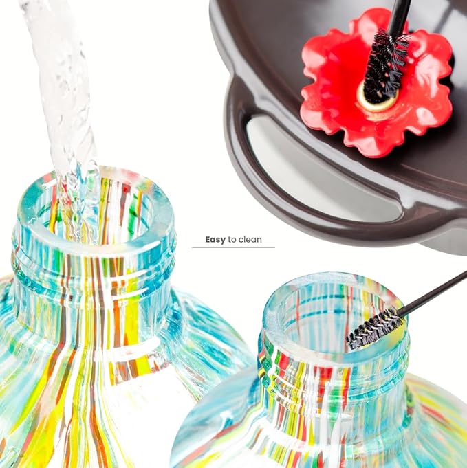 Tulip Shaped Glass Hummingbird Feeders for Outdoors - 36 Oz Hummingbird Feeder - Humming Bird feeders for Outdoors Hanging