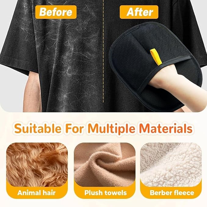 Yomi Pet Hair Remover Glove, Cat Grooming Gloves, Reusable Static Removal Glove for Pet Hair, Versatile Dog Grooming Gloves for Couch, Furniture, Carpet, Car Seat (1PCS)