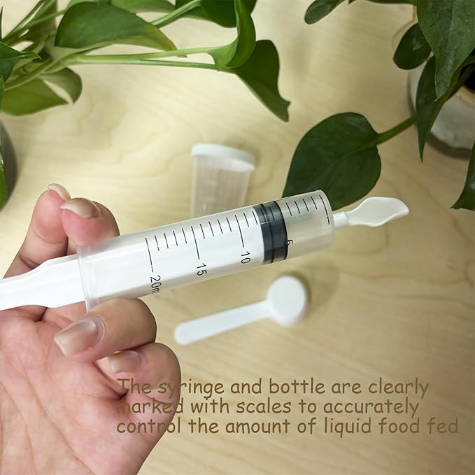 8 PCS Small Pet Feeding Syringe Sets, Baby Bird Feeding Syringe for Cats, Dogs Other Small Animal (Syringes, Milk Container, Spoons and Powder Spoons)