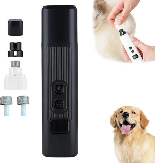 Catlabo Cat Nail, Catlabo Safe Cut Cat Nail Trimmer, Two Adjustable with 360° Grinding Settings, Low-Vibration Ultra-Quiet Under 40dB ＆ Powerful Enough for Thick Claws for All Kinds Pets (Black)