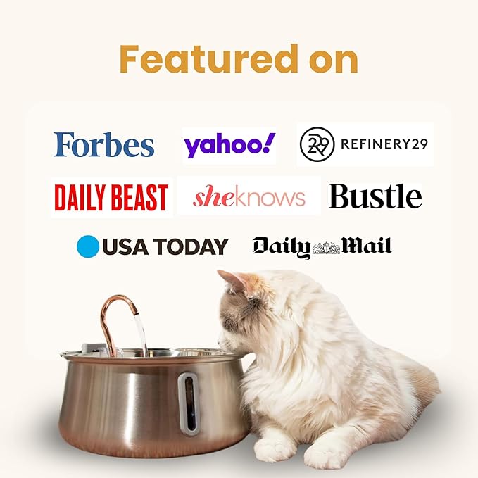 The KittySpout Stainless Steel Wireless Cat Water Fountain, 4L/108oz