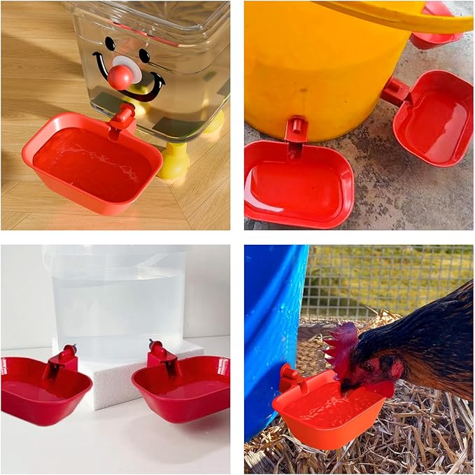 XL Chicken Waterer Cups – 4 Pack Large Automatic Chicken Water Cups for Chicken Coop & Chicken Coop Accessories, Ducks, Geese & Turkeys