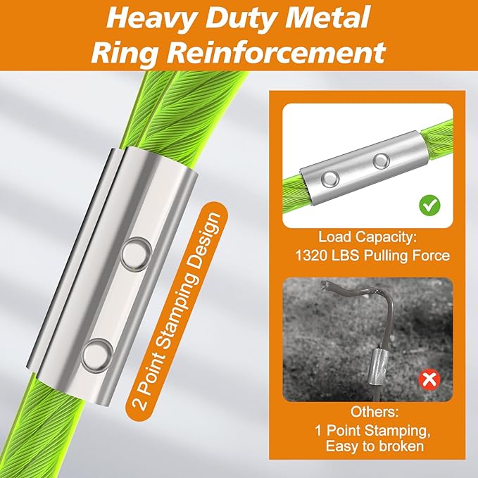 Tresbro 30 FT Dog Tie Out Cable with Spring, Shock Absorbing Tether Chains for Outside Aavilable in 10/15/20/25/30/40/50/70/100/120 FT, Heavy Duty Leads for Yard for Medium & Large Dogs Up to 500 LBS