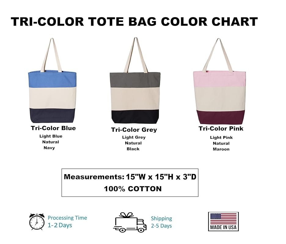 Custom Dog Tote Bag Personalized Dog Mom Gift Dog Toys Totes Pet Gift Custom Pet Bag Gift For Dog Mom Dog Lover Bag (15"L x 15"H x 3"D, Tri-Color Blue)