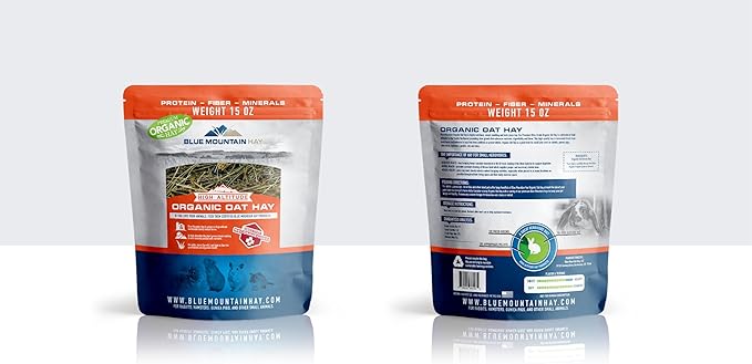 Blue Mountain Hay | Fresh Organic Oat Hay (40 Ounce) | Good for Sensitive Digestion | High-Altitude Hay Pet Food for Rabbits, Guinea Pigs, Chinchillas, Hamsters, and Other Small Pets