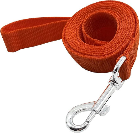 Nylon Dog Training Leash, Traction Rope, 4/5/6 Feet Long, 3/4 Inch 1 Inch Wide, for Small and Medium Dogs (1'' x 4 FT, Orange)