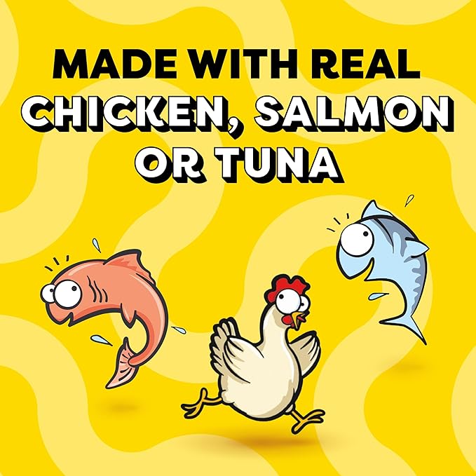 Temptations Creamy Puree Squeezable Lickable Wet Cat Treat with Chicken, Salmon, and Tuna Variety Pack, 0.42 oz. Tubes, 24 Count, Pack of 3 (72 Total)