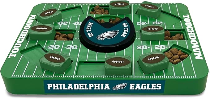 Pets First NFL Philadelphia Eagles Large Puzzle Toy, New Size, Interactive Dog Treat Puzzle, Slow Feeding Toy