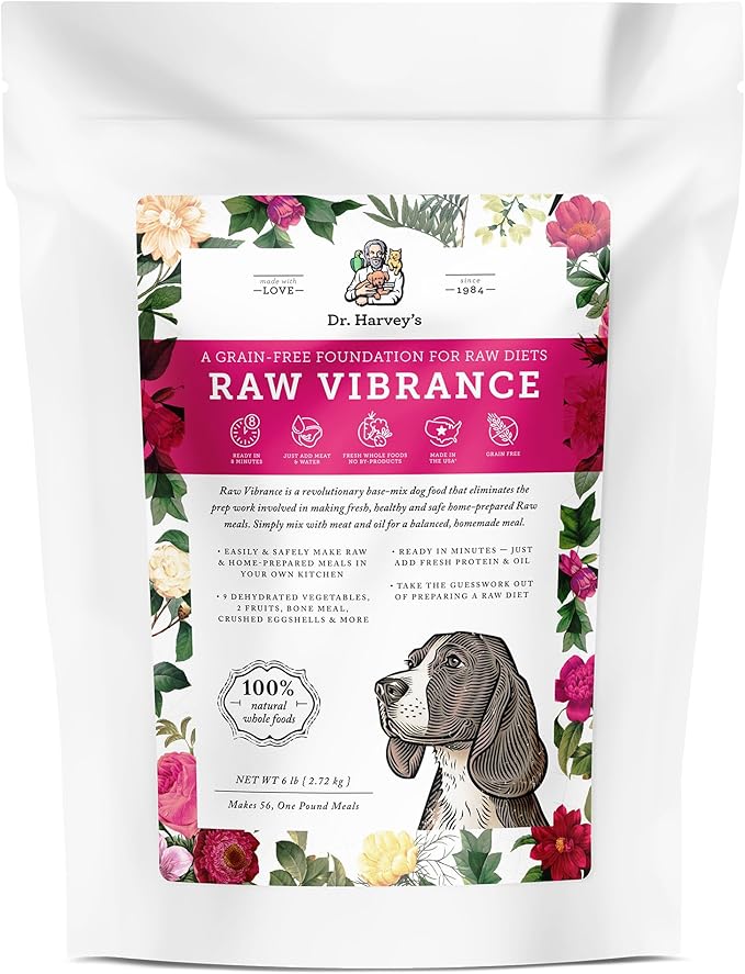 Dr. Harvey's Raw Vibrance Grain Free Dehydrated Foundation for Raw Diet Dog Food (6 Pounds)