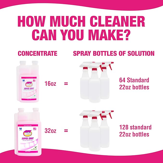 Quick N Brite Super Shot Liquid Cleaner, True All Purpose Cleaner, Concentrated, 32 oz