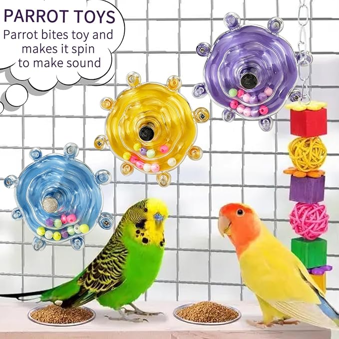 Parakeet Toys, Interactive Parrot Training Toys, Rotating Parrot Cage Bird Toys, Cockatiel Toys, Budgie Educational Toys, Lovebird Toys, Quaker Parrots, Starlings, Lorikeets, Sun Parrots