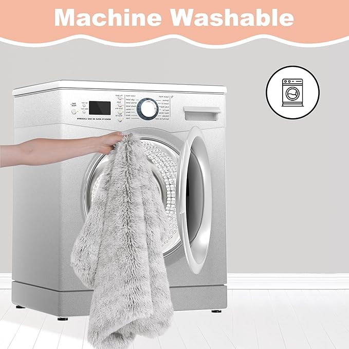 Bedfolks Waterproof Crate Bed, Plush Dog & Cat Bed with Removable Washable Cover, Faux Fur Kennel Pad, 17"x12", Grey