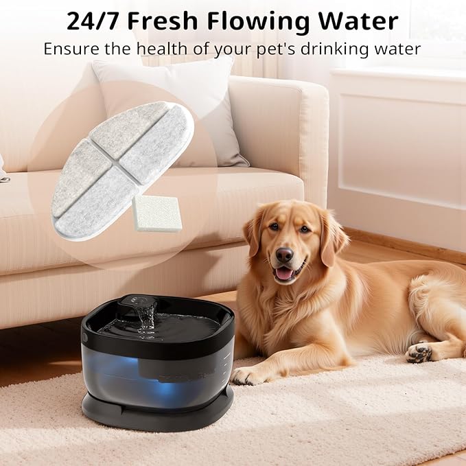 12 Packs Dog Water Filter Replacement, Feelneedy Cat Fountain Filters for (FN-W05) 7L/1.8Gal Dog Water Bowl Dispenser, Apetdola Cat Water Fountain (FP30)