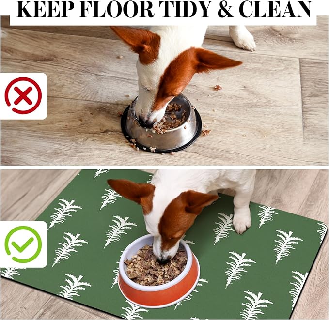 Dog Cat Food Mats for Floors, Absorbent Dog Bowl Mats for Food and Water, Quick Dry Pet Food Mat Non-Slip Pet Supplies