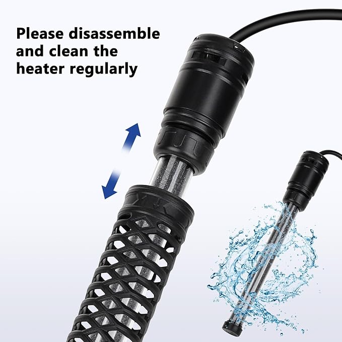 AQQA Aquarium Heater,Submersible Fish Tank Heater 59-93°F/15-34°C External Controller,Rapid Heating,Ultra-high Temperature Protection,Automatic Power-Off When Leaving Water (800W for 135-172 Gallon)