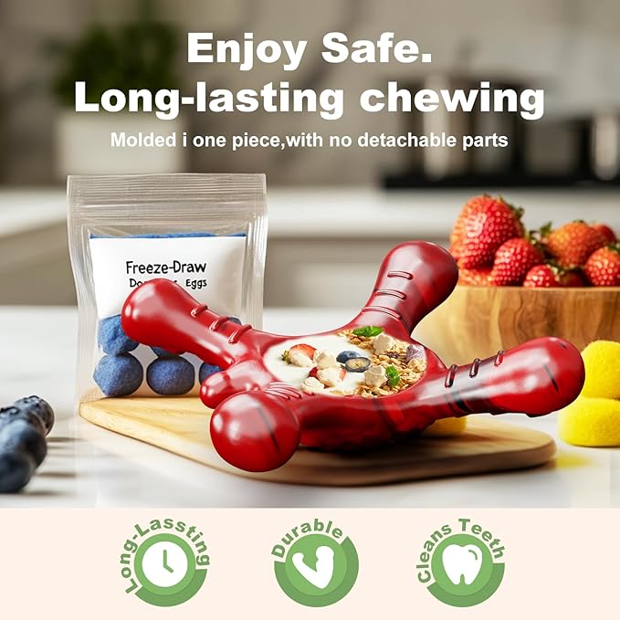 Indestructible Dog Chew Toy for Aggressive Chewers – Tough Nylon Bone for Small Dogs and Puppy Teething, Durable Chew for Super Chewers with Bacon Flavor