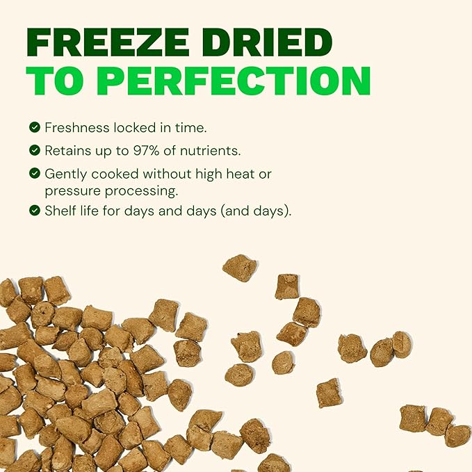 Get Joy Gut Health Fresh Freeze Dried Raw Meal, Beef Recipe, 32 Ounce Bag, Dog Food for Dogs of All Breeds and Life Stages, PhD Animal Nutritionist Formulated, USDA Beef, Made in USA