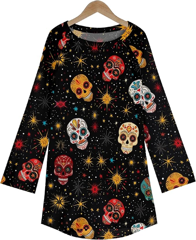 MARSVOVO Women Novelty Graphic Plus Size Sweater Crewneck Long Sleeve Cute Printed Loose Fit Casual Fall Sweaters Top
