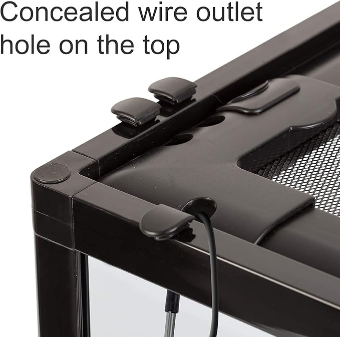 REPTI ZOO 67Gallon Reptile Large Terrarium Upgrade Glass Front Opening Tank Sliding Door with Screen Ventilation Reptile Terrarium About 48" x 18" x 18"(Knock-Down)