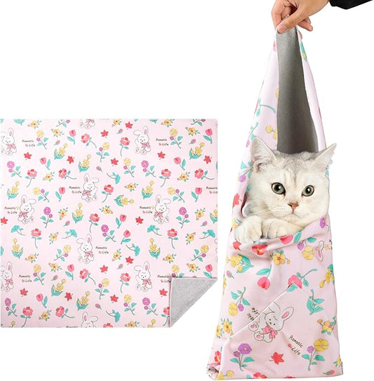 Cat Grooming Wrap, Anti-Escape Cat Wrap for Grooming, Not Easy to Break Free, Self-Adhesive Cat Swaddle Wrap for Nail Trimming, Cat Burrito Wrap Cat Hair Finishing X-Large