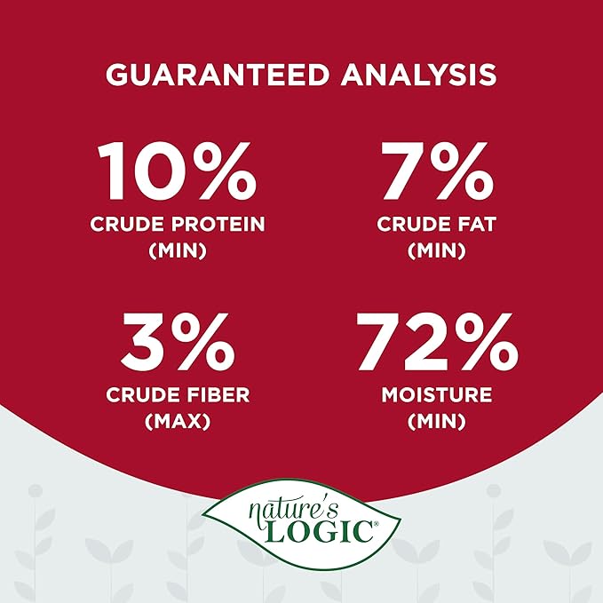 Nature's Logic Wet Can Cat Food - Feline Beef Feast 95% Animal Ingredients - No Synthetic Vitamins, Minerals or Artificial Additives, 100% Natural, Grain-Free, Made in USA - Beef (5.5 oz, 24 pack)