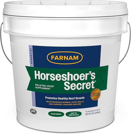 Farnam Horseshoer's Secret Pelleted Hoof Supplement for horses promotes healthy hoof growth, 22 lb., 60 day supply