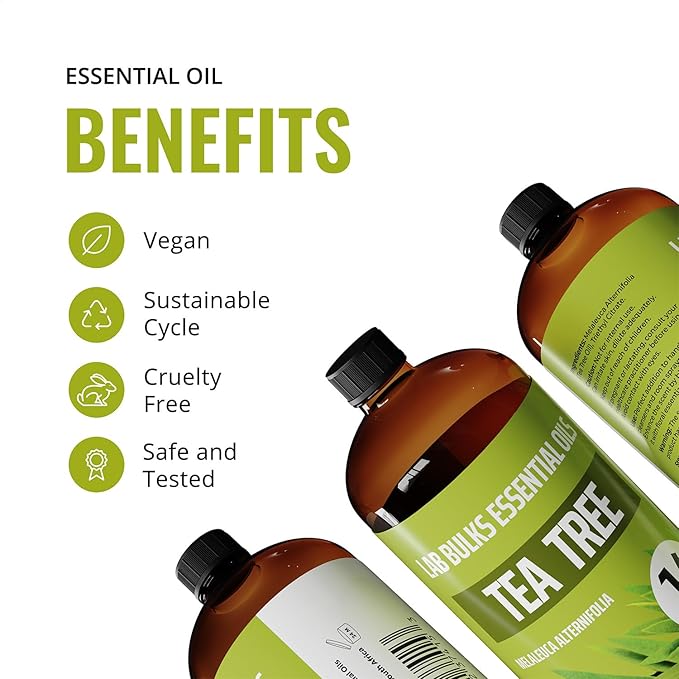 Tea Tree Essential Oil 16 oz Big Bottle for Diffuser, Face, Hair, Aromatherapy, and Tea Tree Spray (473 ml)