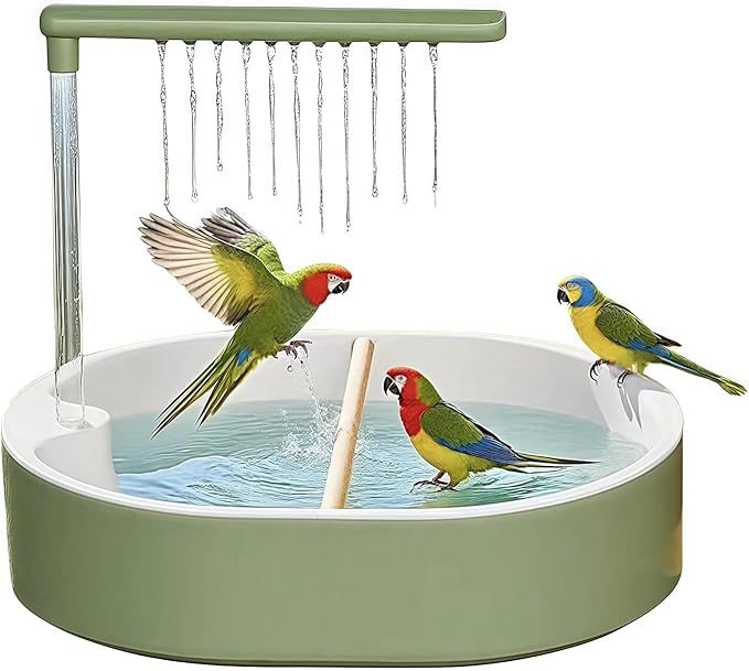Bird Bath, Automatic Parrot Shower Bath, Birds Shower Bathtub with Running Water, Birdcage, Medium Birds Parakeet Budgies Cockatiels Conures Finches, Lovebird