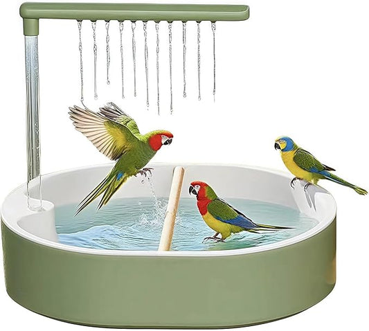 Bird Bath, Automatic Parrot Shower Bath, Birds Shower Bathtub with Running Water, Birdcage, Medium Birds Parakeet Budgies Cockatiels Conures Finches, Lovebird